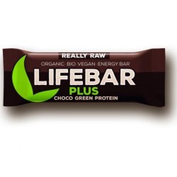Tyčinka Lifebar PLUS choco green protein BIO RAW 47g
